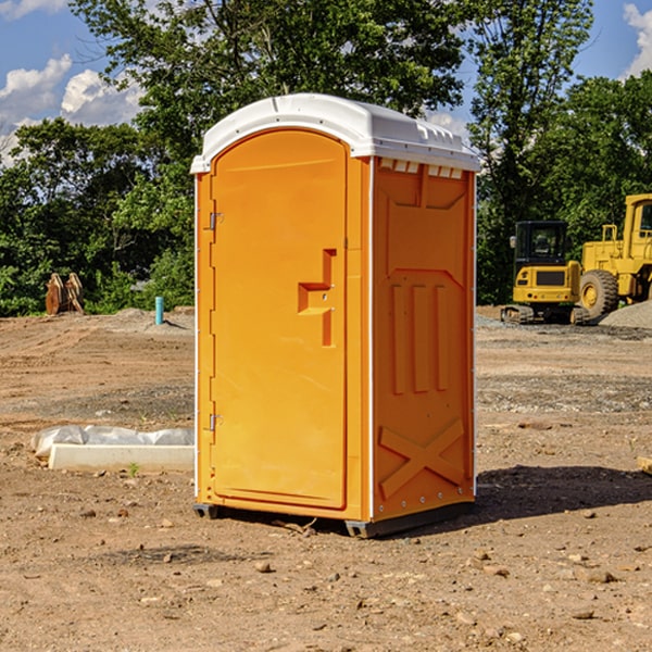 how often are the portable restrooms cleaned and serviced during a rental period in Carter Lake